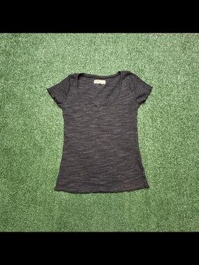 Vintage Y2k Hollister Shirt Womens Size S Gray Short Sleeve Babydoll